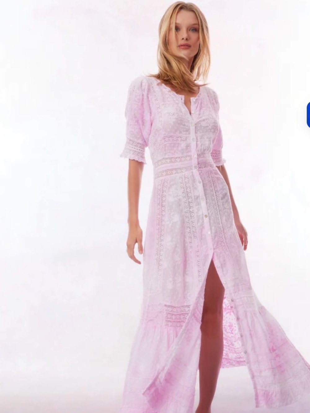 LoveShackFancy Minka Heritage Maxi Dress Peony Pink Size 00